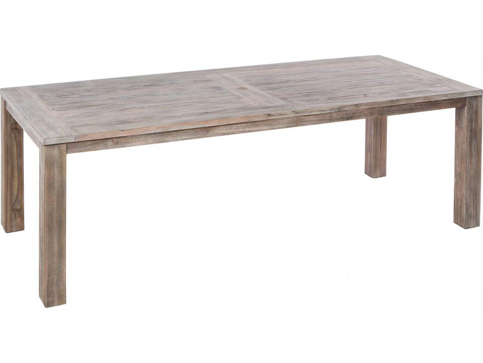 Malvern 71-Inch Rectangular Eucalyptus Wood Dining Table with Umbrella Hole