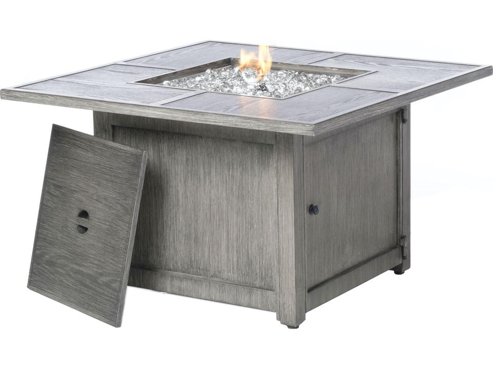 Cheyenne Square Outdoor Gas Fire Pit Chat Table in Blacksmith