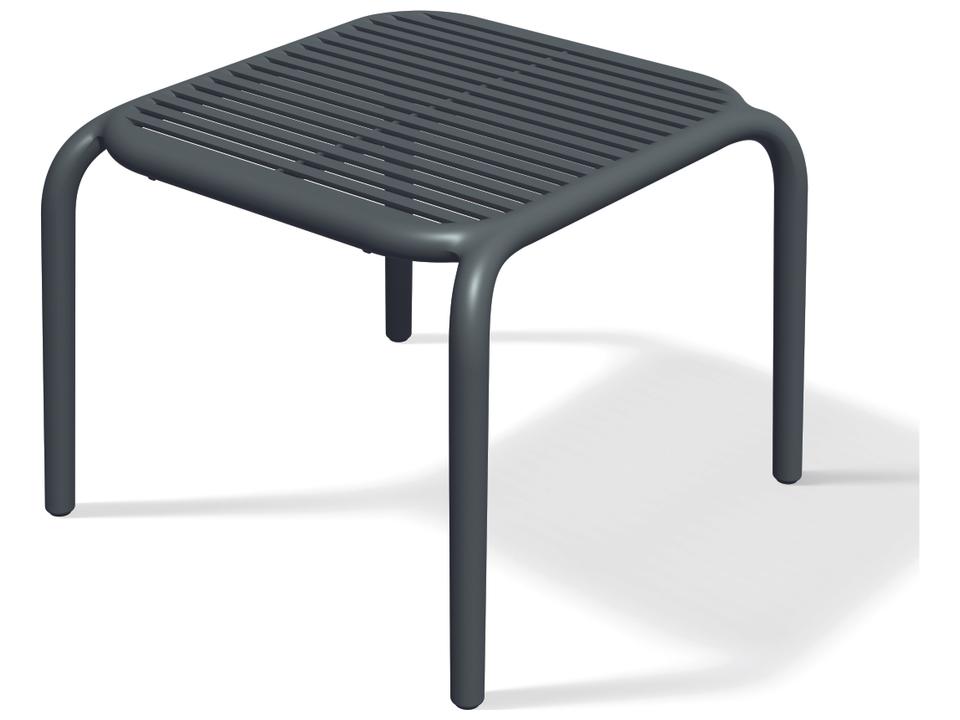 Charcoal Recycled Plastic Square Outdoor End Table