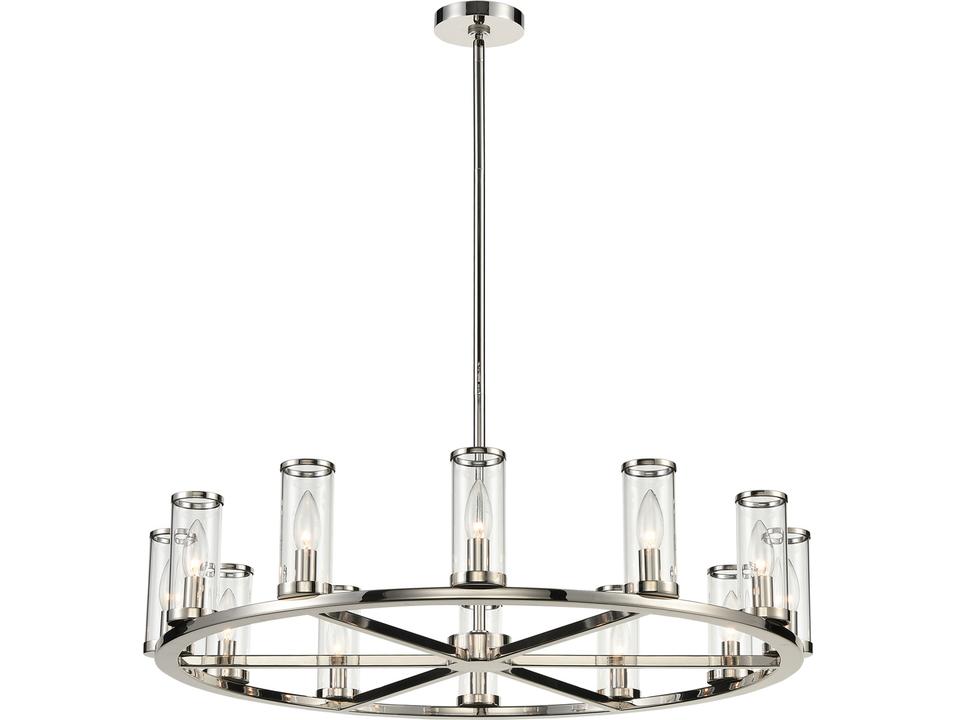 Revolve 12 Light Chandelier Polished Nickel Clear Glass