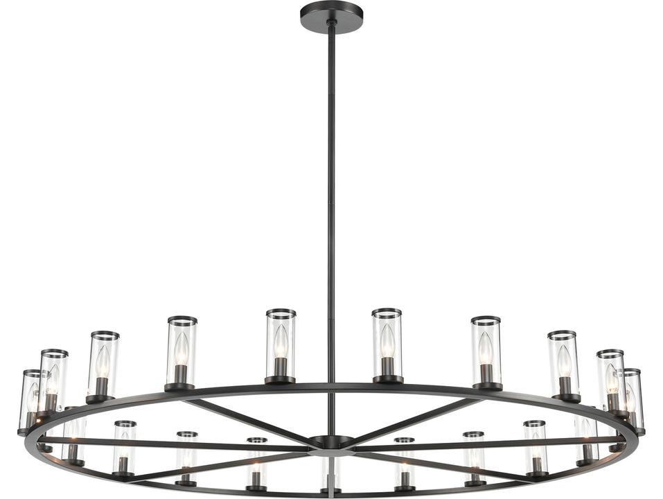 Revolve 21-Light Chandelier in Clear Glass Urban Bronze