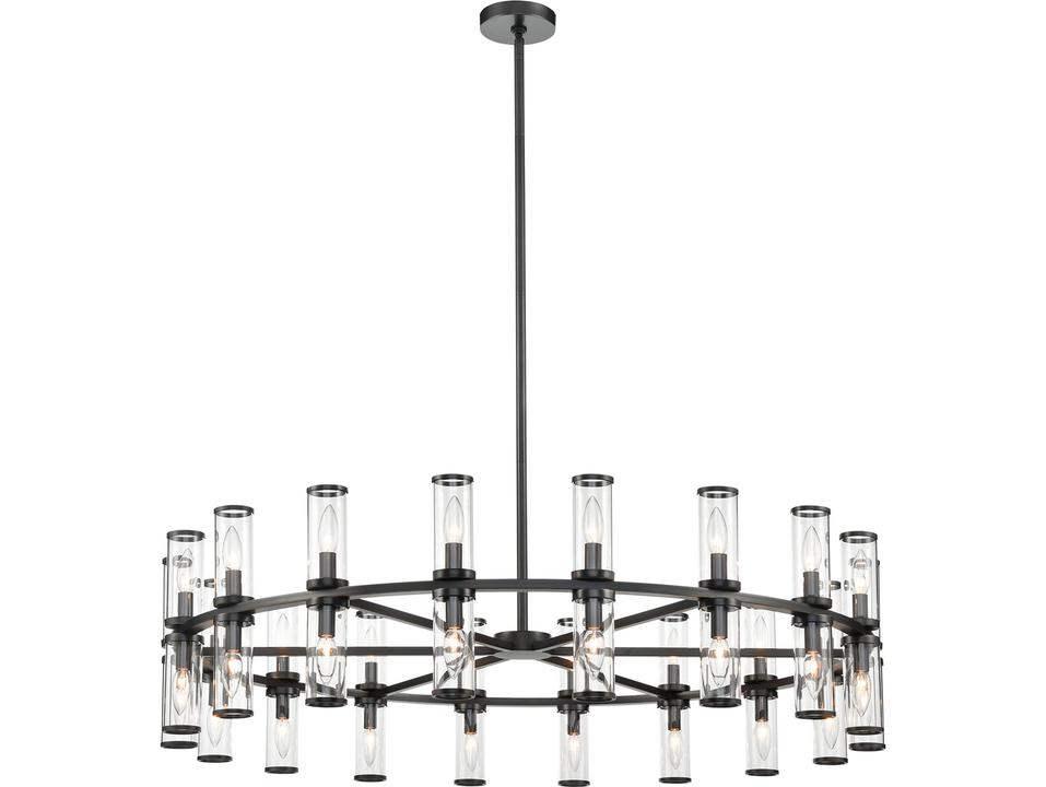 36-Light Revolve Chandelier Urban Bronze with Clear Glass