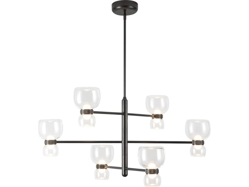 Sutton Urban Bronze Clear Glass Chandelier