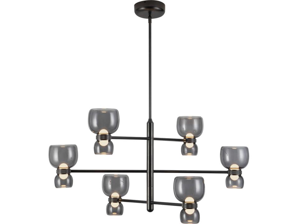 Sutton Urban Bronze Smoked Glass Chandelier
