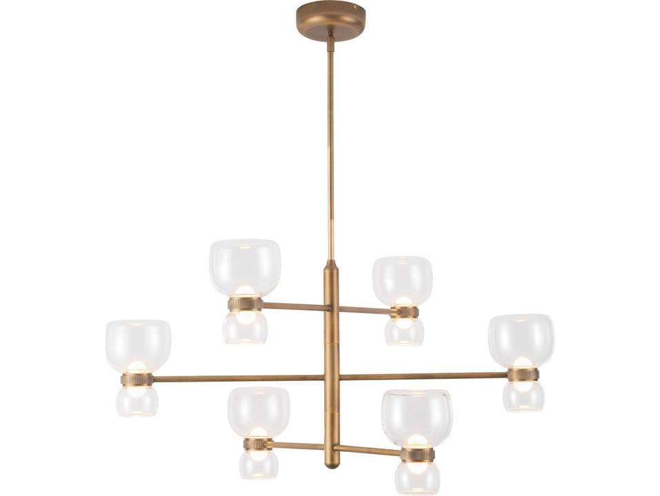 Sutton Vintage Brass Clear Glass Chandelier
