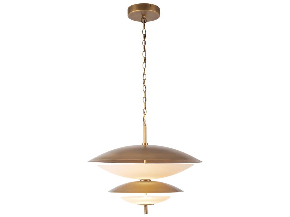 Prescott Vintage Brass Opal Matte Glass Dome Pendant