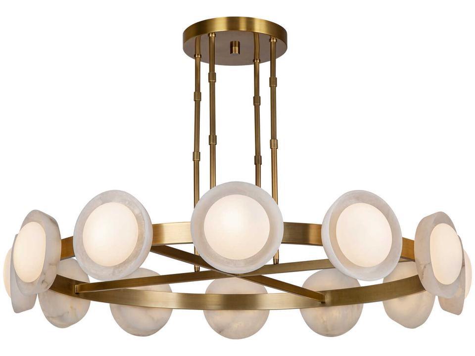Alonso 50 Inch LED Chandelier Modern Natural Alabaster