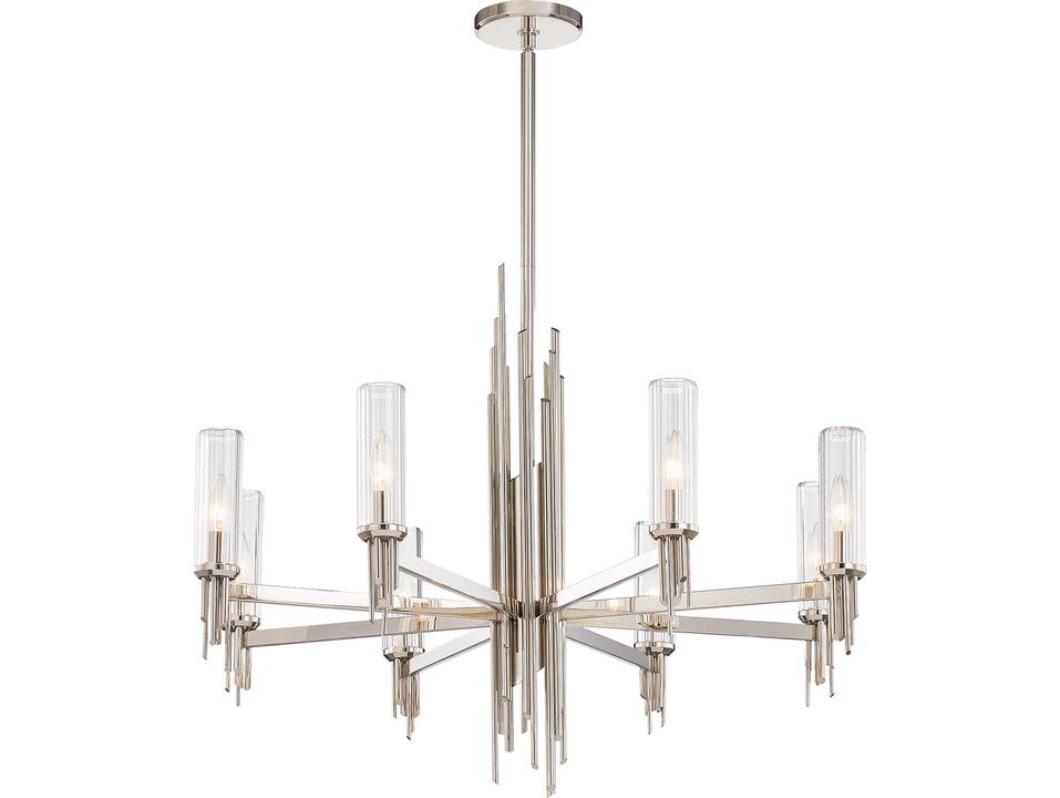 Torres Chandelier Polished Nickel 8 Light Modern Fixture