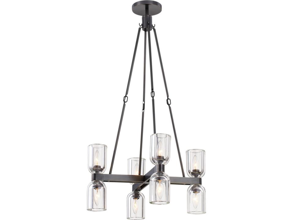 Lucian 8 Light Chandelier in Urban Bronze with Clear Crystal