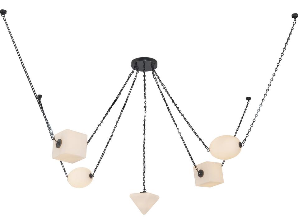Mineral Urban Bronze Matte Opal Glass Geometric Chandelier