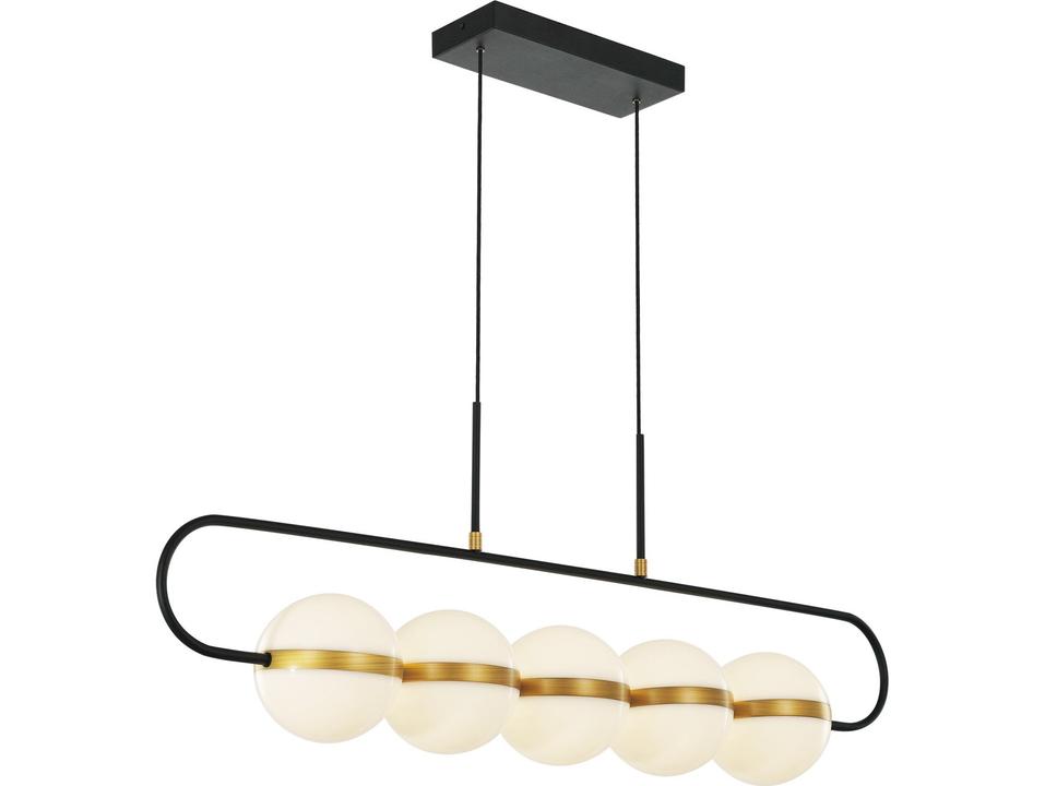 Tagliato Matte Black Brushed Gold Globe Linear Island Pendant