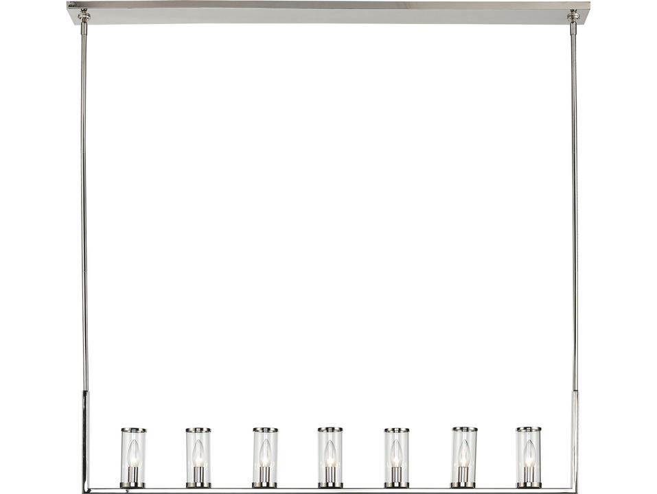 Revolve Linear Pendant Polished Nickel and Clear Glass