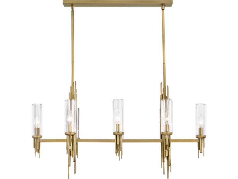 Torres Linear Pendant Light in Vintage Brass