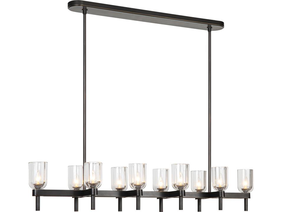 Lucian Linear Pendant in Urban Bronze and Clear Crystal