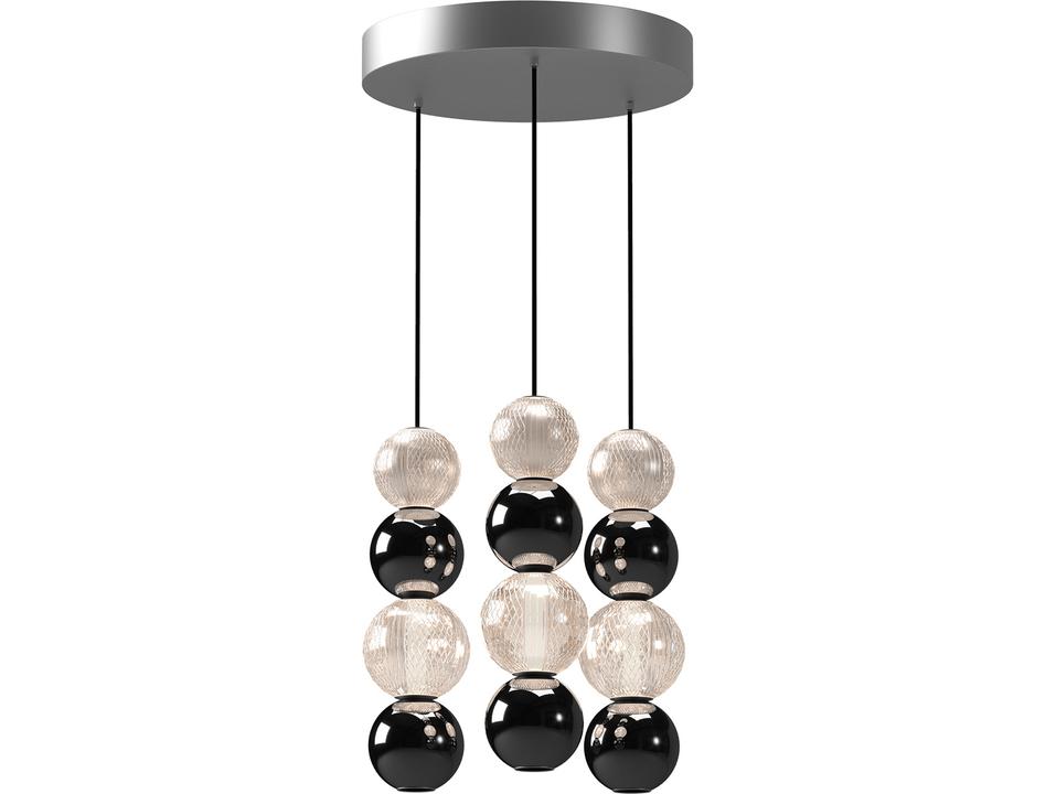 Onyx 3-Light Multi LED Pendant in Polished Nickel