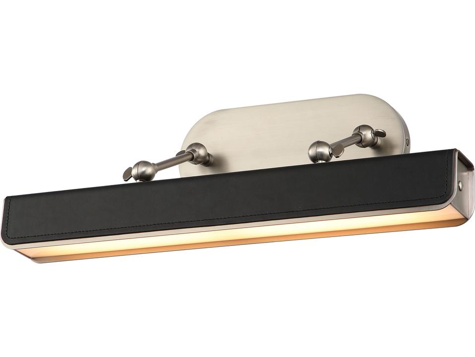 Valise Picture Light Aged Nickel and Tuxedo Leather Modern LED