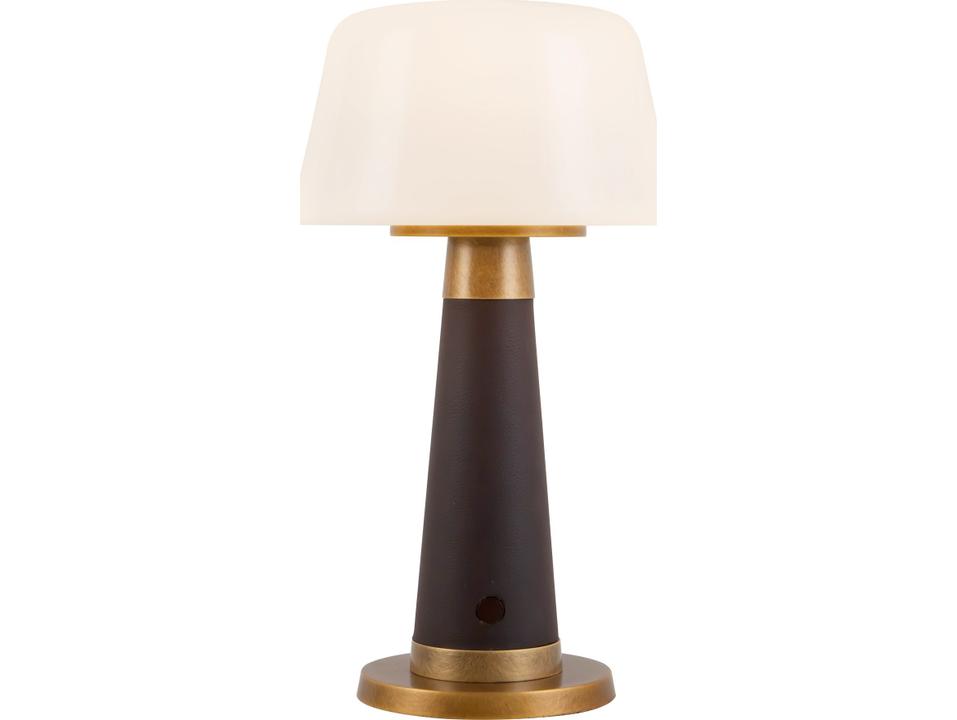 Clemence Espresso Vegan Leather Brown Table Lamp