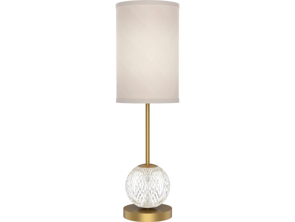 Marni LED Table Lamp in Natural Brass and White Linen