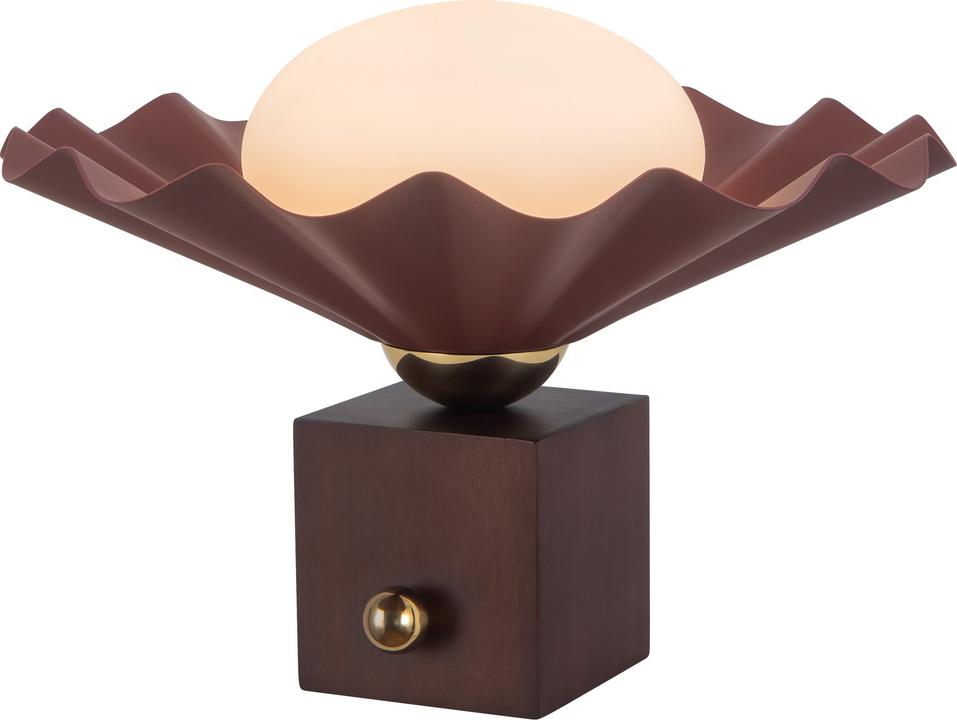 Furrow Burgundy Brown Table Lamp