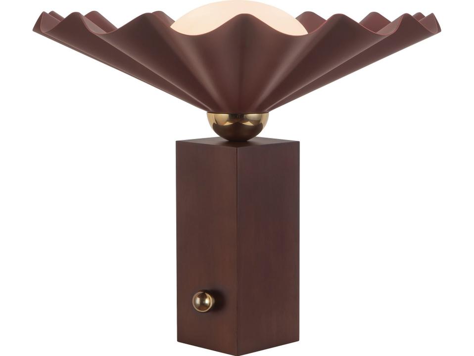 Furrow Burgundy Brown Table Lamp