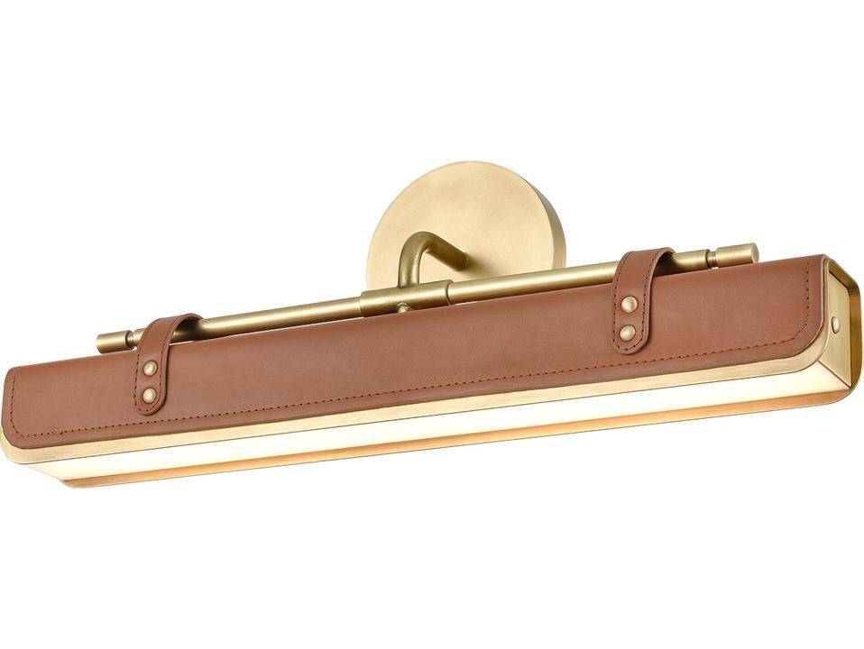 Valise Wall Sconce in Vintage Brass and Cognac Leather