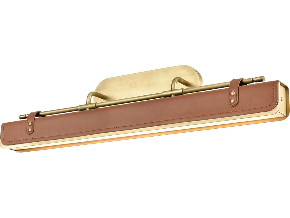 Valise Wall Sconce in Vintage Brass and Cognac Leather