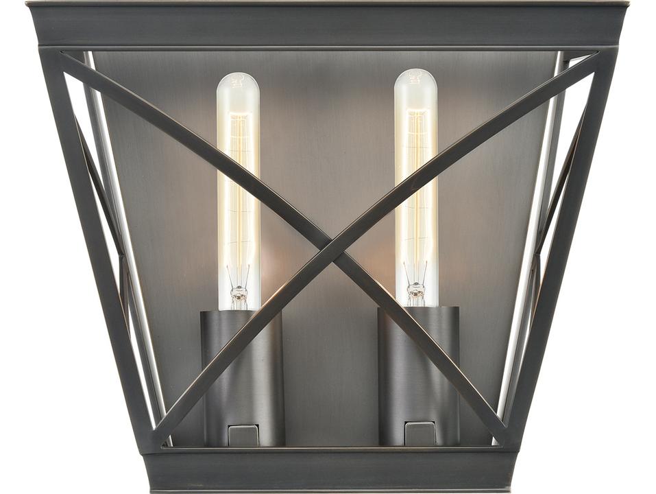 Lattice Two Light Wall Sconce in Urban Bronze