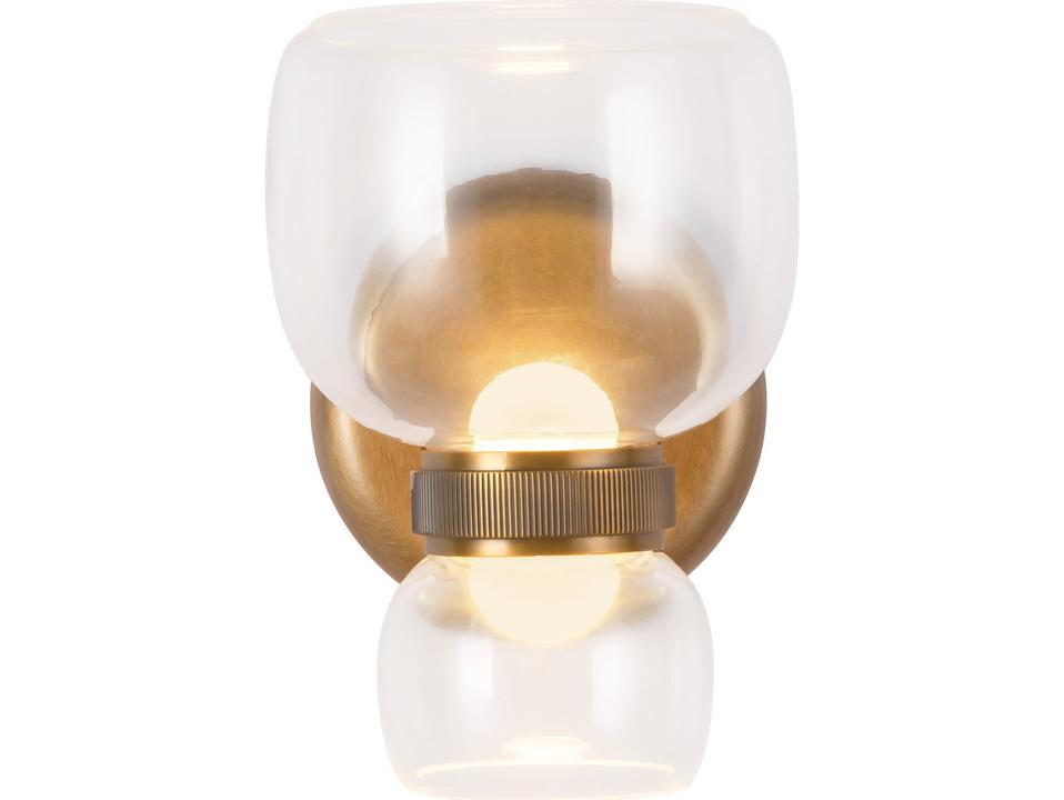 Sutton Vintage Brass Clear Glass Vanity Light