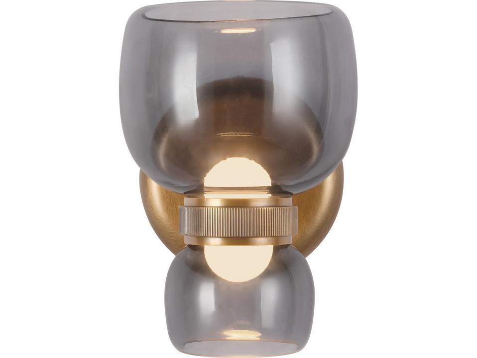 Sutton Vintage Brass Smoked Glass Vanity Light