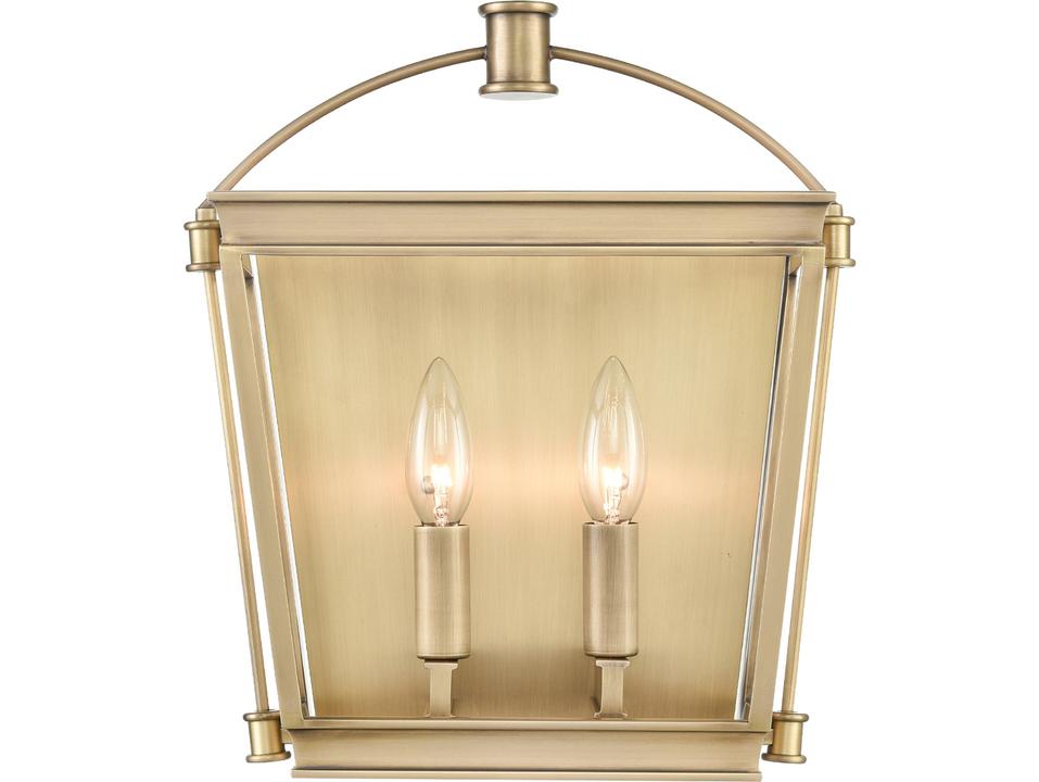 Manor 2 Light Vanity Light in Vintage Brass