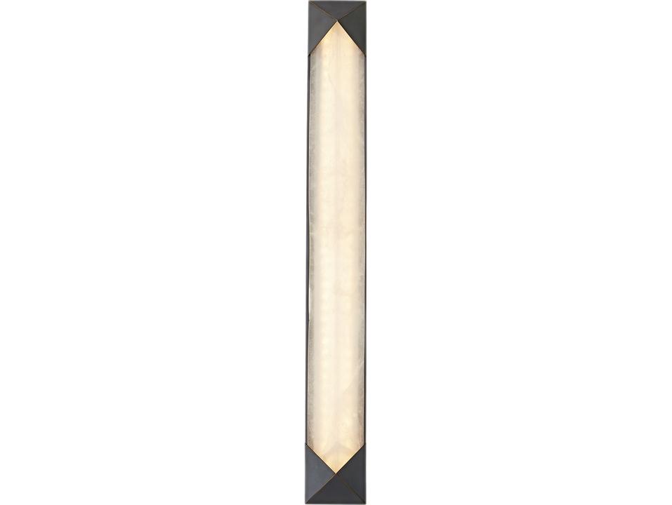 Caesar 25-Inch Integrated LED Wall Sconce in Urban Bronze with Alabaster Shade
