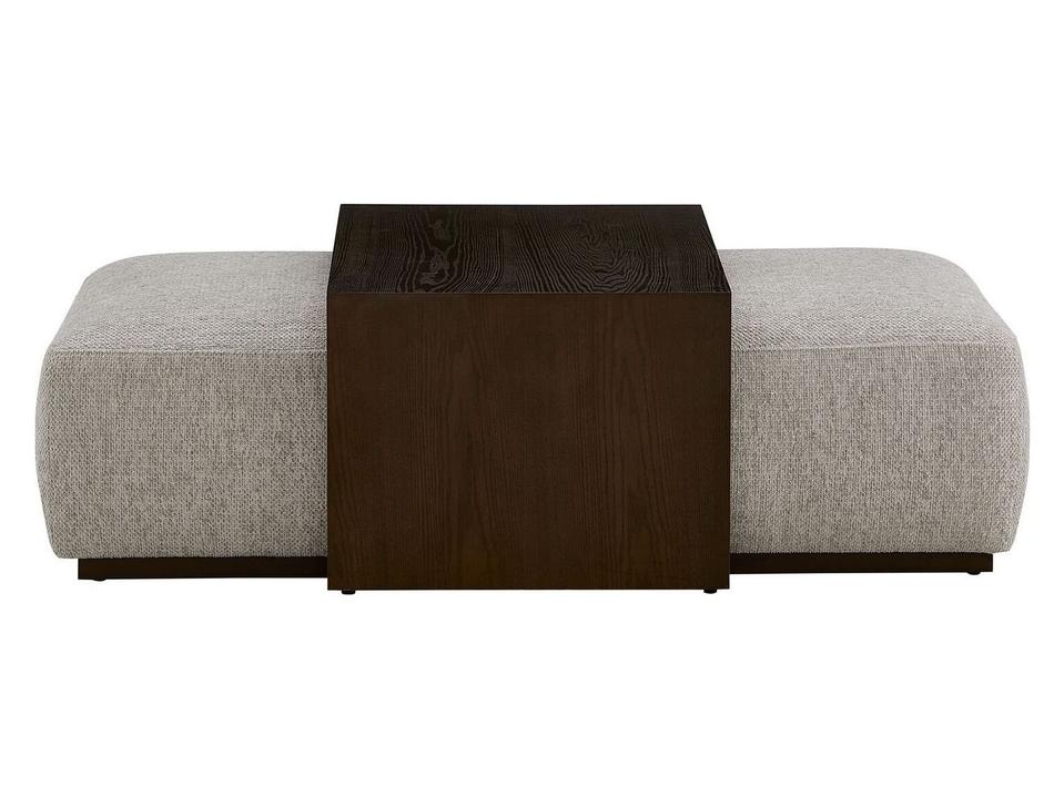 Blair Upholstered Ottoman and Coffee Table in Cream Chalk and Dark Cinder