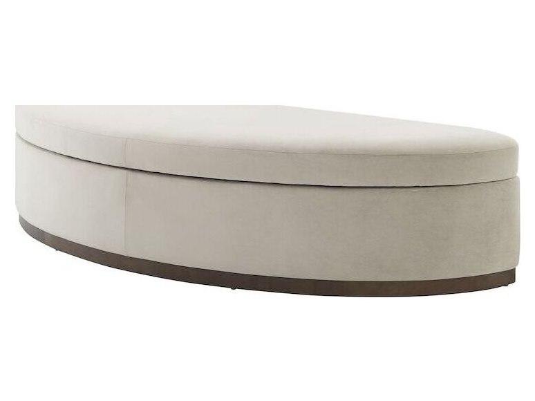 Cameron 83 Inch Storage Bench Cashmere Dove Performance Fabric Medium Mocha