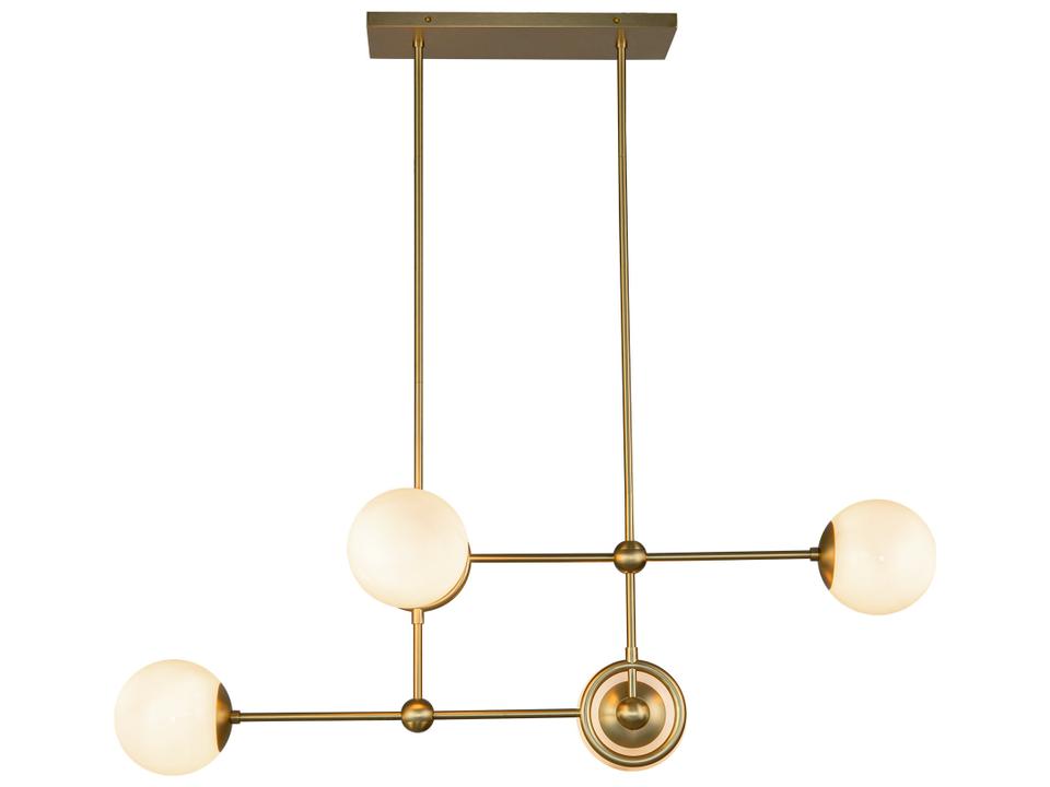 Fiore Linear Chandelier Brushed Gold Modern
