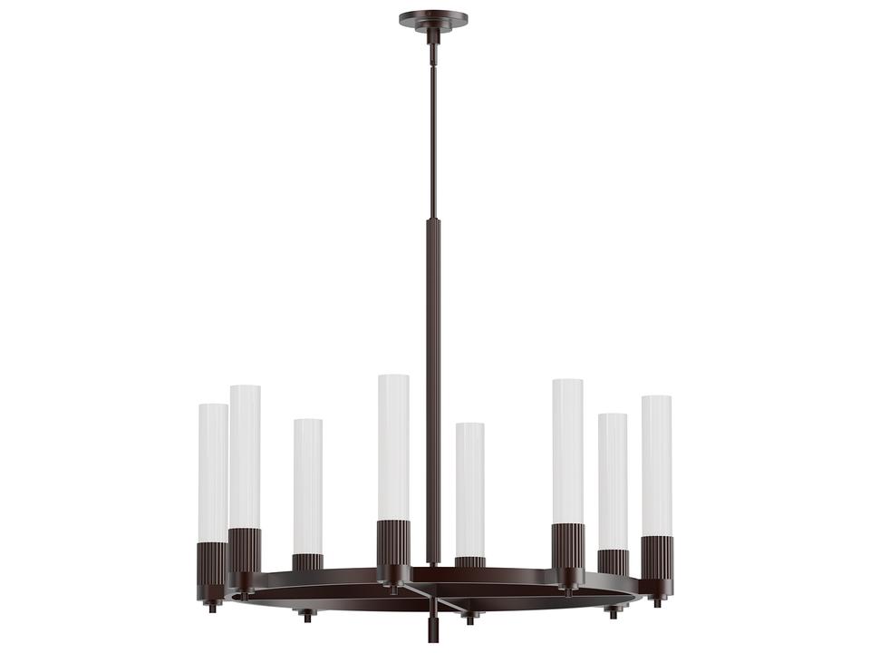 Rue Chandelier in Warm Bronze Modern Industrial