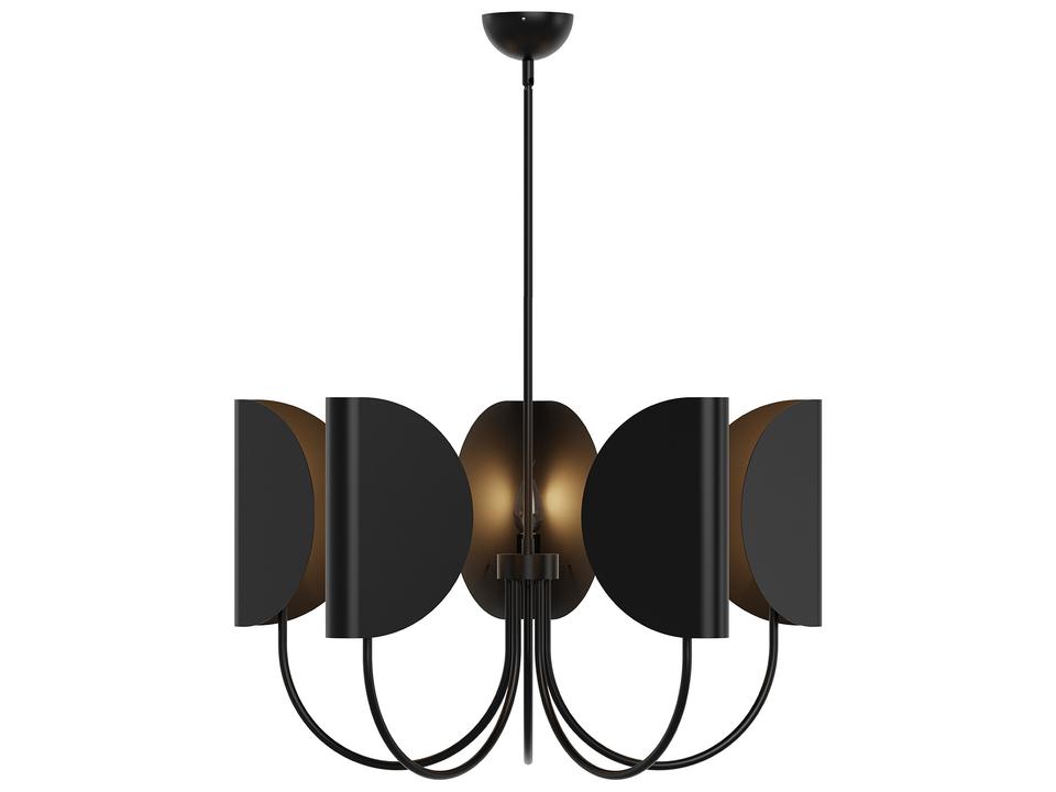 Seno Chandelier 32-Inch Matte Black Modern Light Fixture