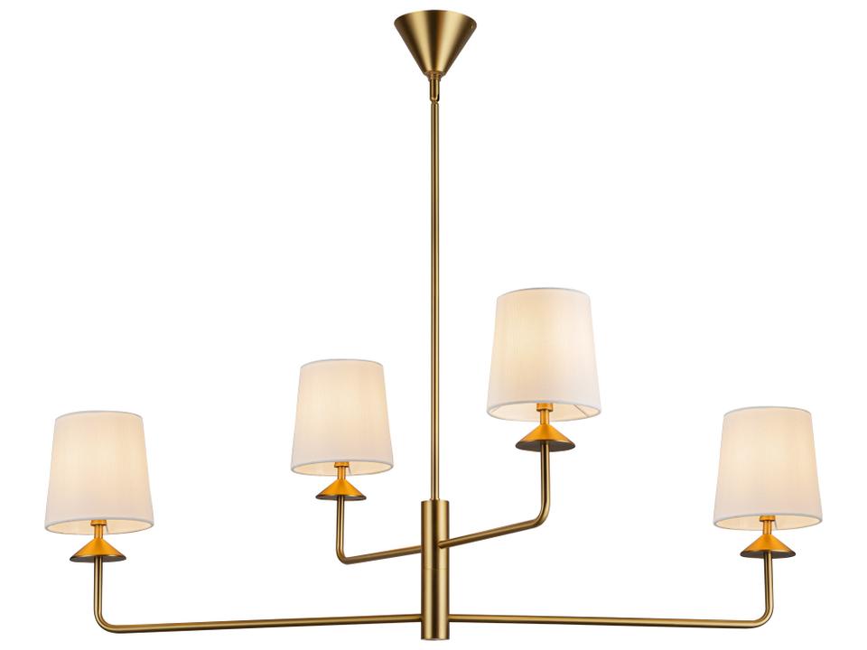 Bridgette Chandelier in Brushed Gold and White Linen