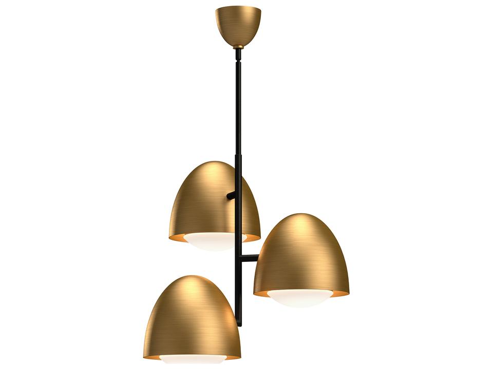 Kenji Chandelier in Aged Gold with Opal Glass