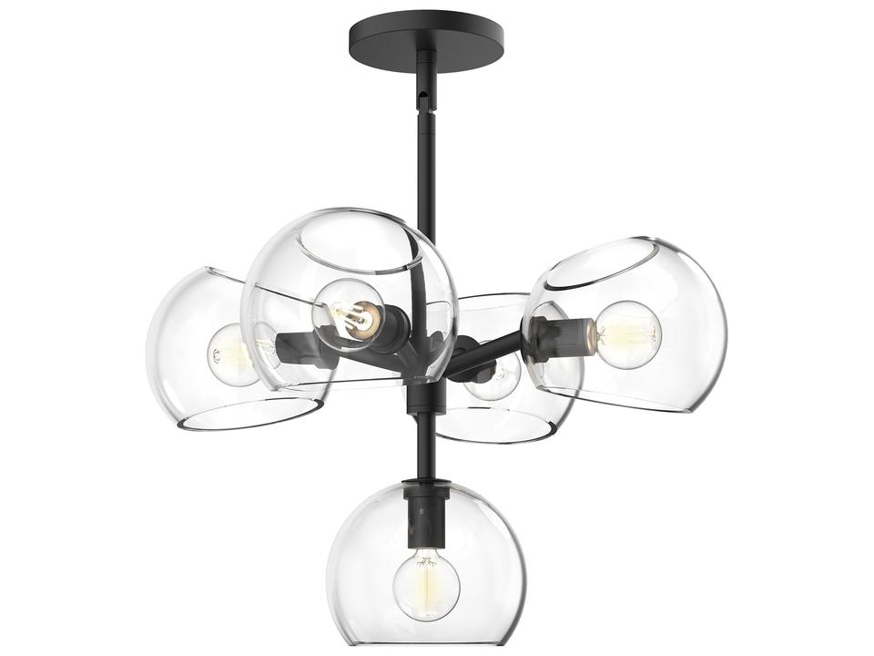 Willow 5-Light Chandelier in Matte Black and Clear Glass