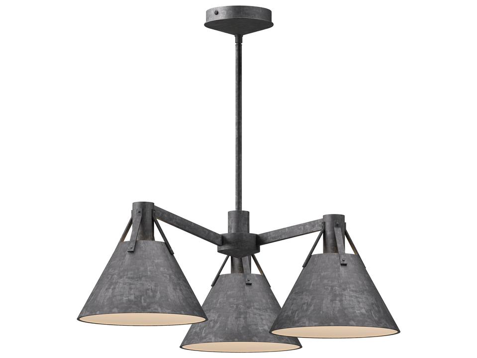 Archer 3 Light Chandelier in Steel