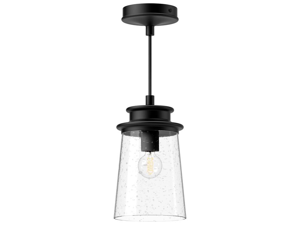 Quincy 1-Light Outdoor Hanging Light in Textured Black