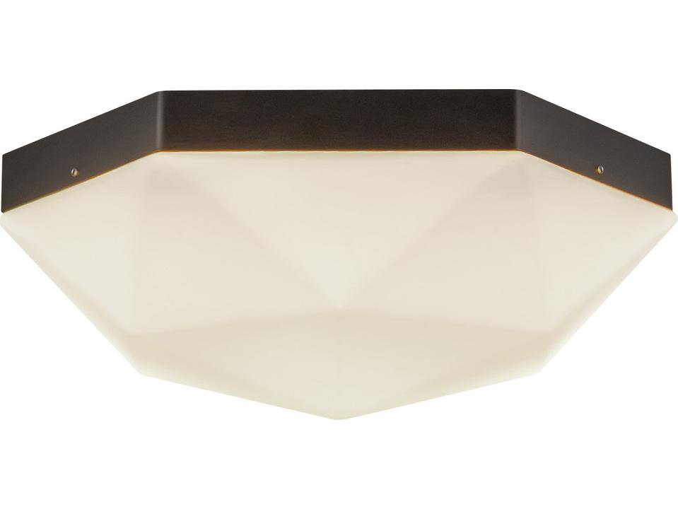 Krysta Flush Mount Ceiling Light in Matte Black with Opal Glass