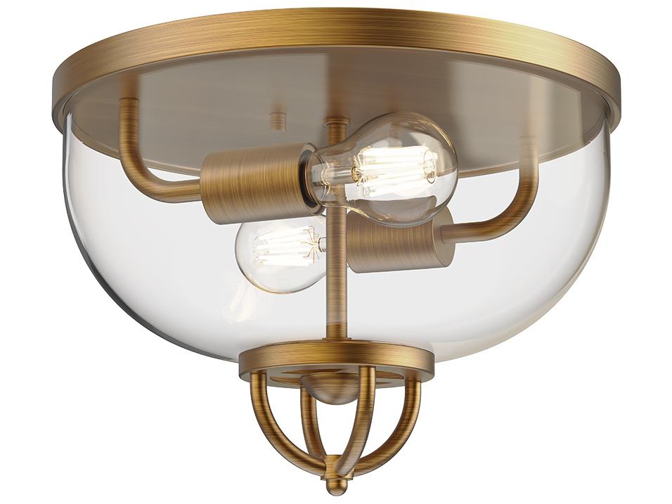 Lancaster Flush Mount Ceiling Light Aged Gold Modern