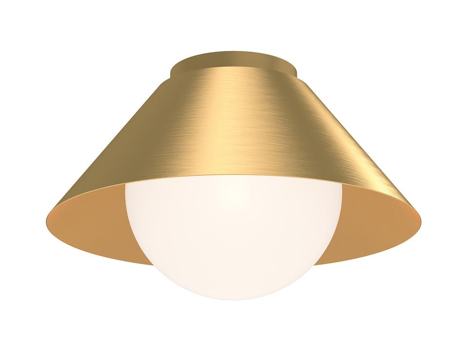 1-Light Remy Flush Mount in Brushed Gold with Opal Glass