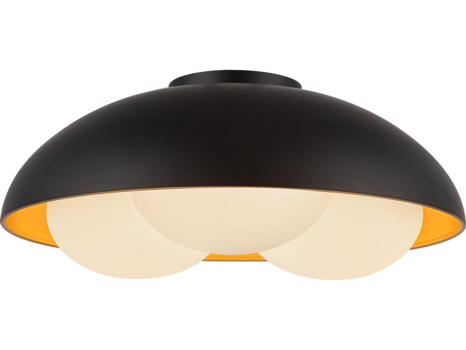 Robyn 3-Light Matte Black Flush Mount with Opal Glass