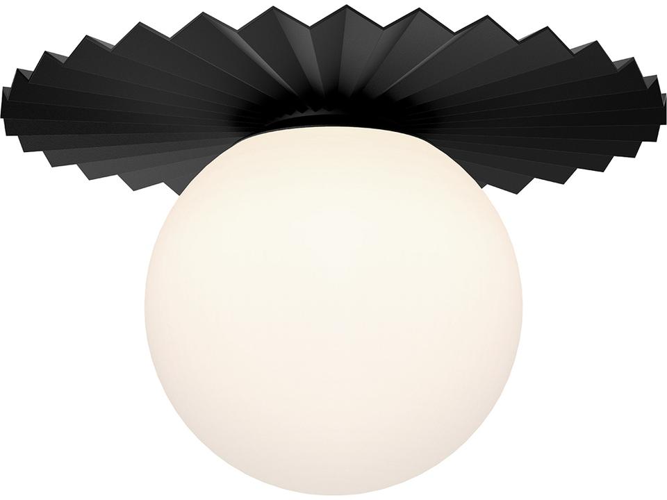 Plume 1-Light Matte Black Opal Matte Glass Flush Mount