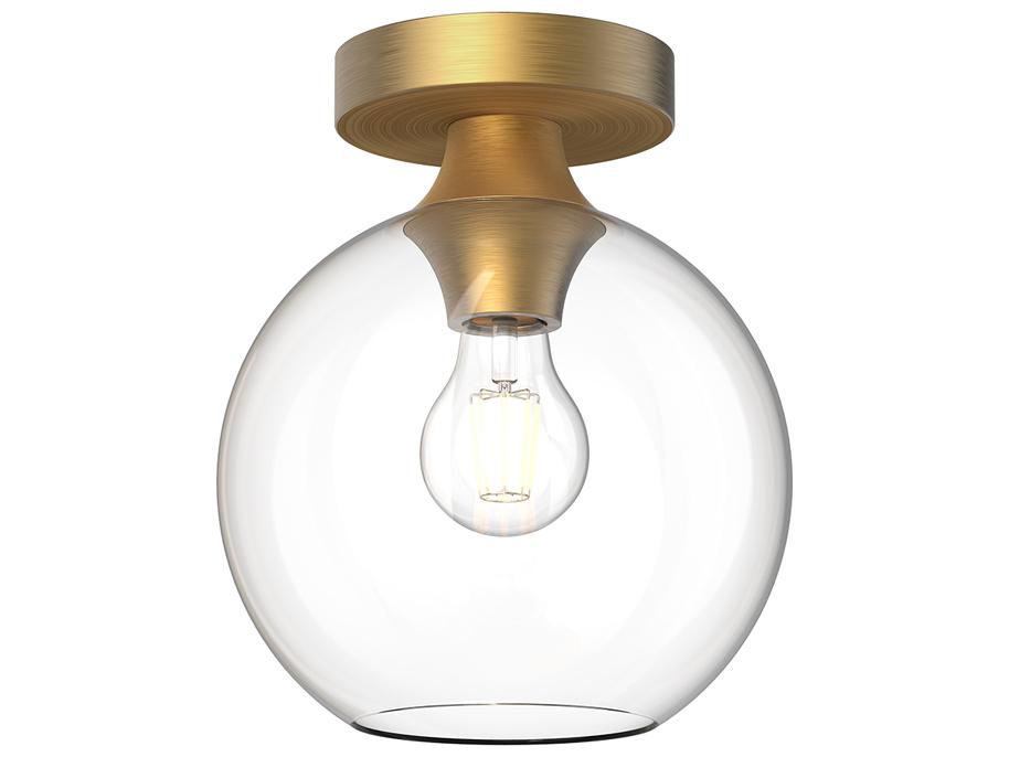 Castilla Flush Mount in Aged Gold and Clear Glass