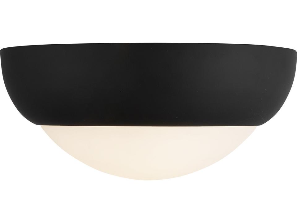 Rubio 2-Light Flush Mount Ceiling Light in Matte Black with Opal Glass