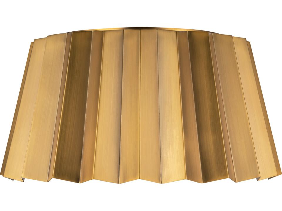 Plisse 2-Light Flush Mount Ceiling Light in Aged Gold