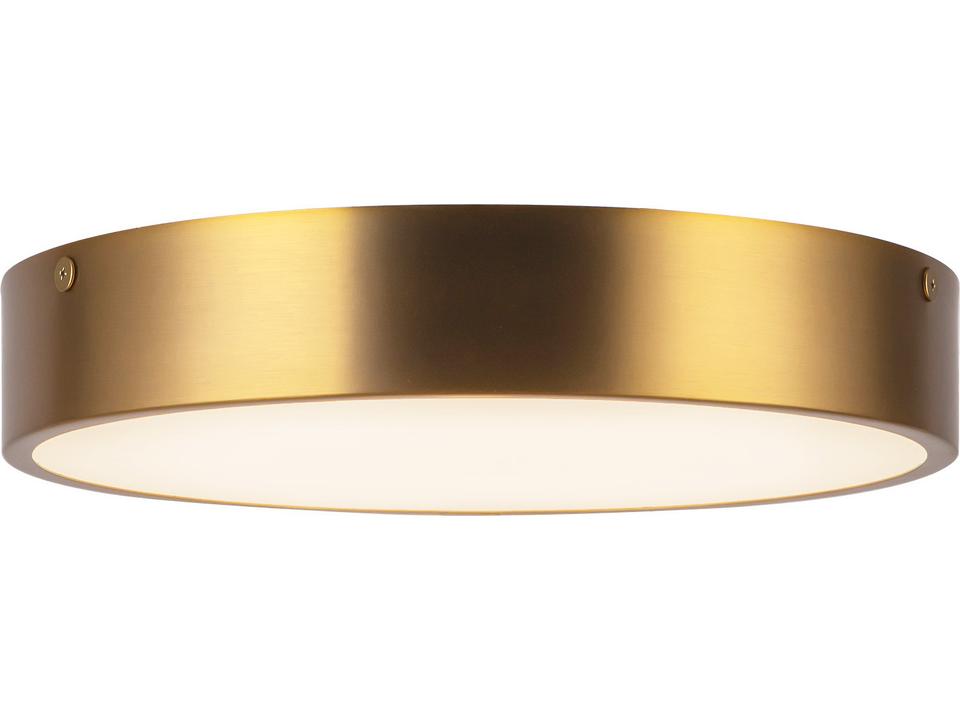 Adelaide 11-Inch 5CCT LED Flush Mount in Aged Gold with Frosted Glass